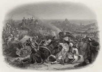 A Meeanee-i csata, 1843, metszet: C.H. Jeens (1827-79)